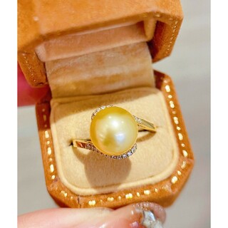 【高級】南洋真珠　ダイヤモンド付きリングk18(リング(指輪))