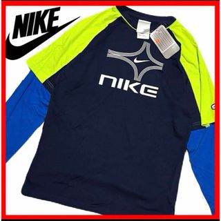 ナイキ(NIKE)のNIKEトップス長袖Tシャツ160男の子紺スポーツウェアブランド重ね着パジャマ青(Tシャツ/カットソー)