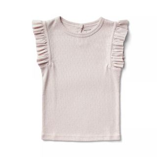 SOOR PLOOM - Soor ploom Frill tee Sorbet pointelle 6Y