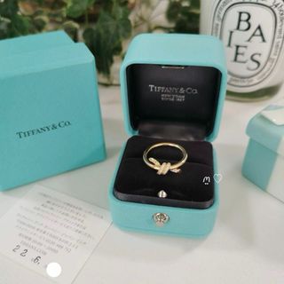 ティファニー(Tiffany & Co.)のティファニー　ノットダイヤモンドリング　8.5号　Ꮶ18イエローゴールド　現行品(リング(指輪))