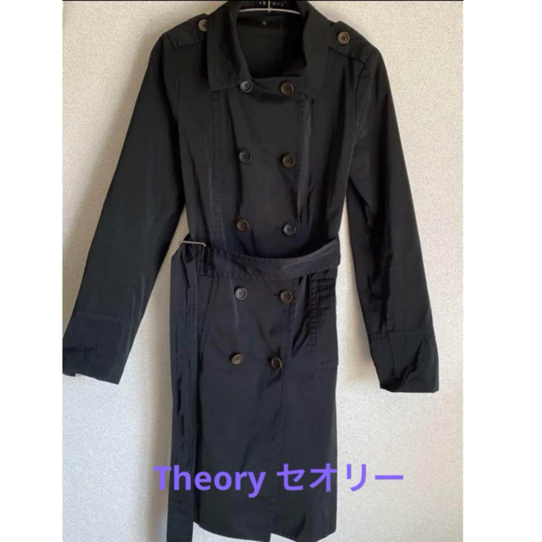 theory(セオリー)のトレンチコート　Theory セオリー スプリング 春物 ブラック コート レディースのジャケット/アウター(トレンチコート)の商品写真