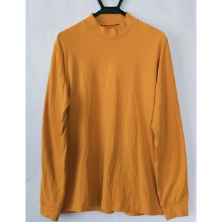 ユニクロ(UNIQLO)のユニクロ  春秋冬 コットン 綿 オレンジ色 モックネック カットソー Tシャツ(Tシャツ/カットソー(七分/長袖))