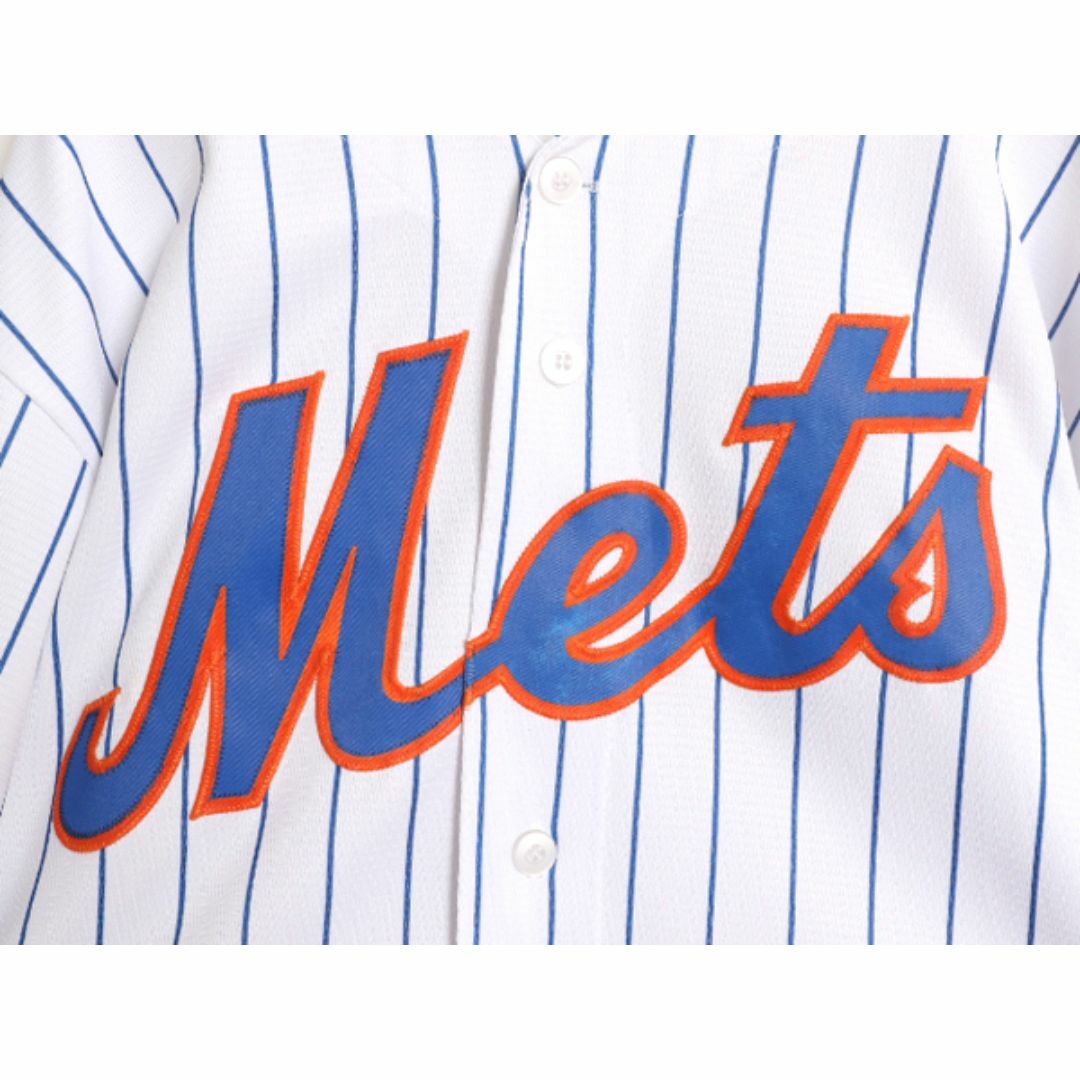 豪奢な MLB USA製 オフィシャル シャツ ベースボール メッツ Majestic ユニフォームシャツ