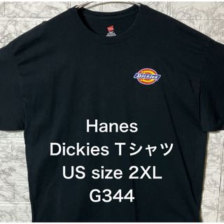 ヘインズ(Hanes)のUSA アメリカ古着 Dickies 2XLsize HanesブラックTシャツ(Tシャツ/カットソー(半袖/袖なし))
