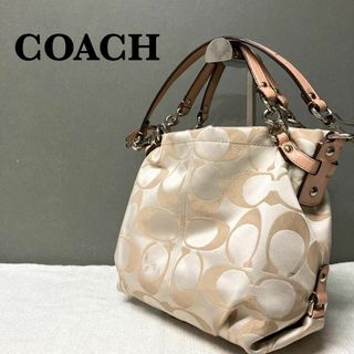 コーチ(COACH)のレア✨COACH コーチセミショルダーバッグトートバッグシグネチャー総柄ベージュ(ショルダーバッグ)