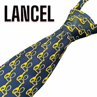 ランセル(LANCEL)のLANCEL ランセル ネクタイ ハンドメイド  ゴールド ブルー フランス製(ネクタイ)