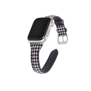 ○ Apple Watchフェイクレザー38/40/41mm　千鳥格子柄ブラック(その他)