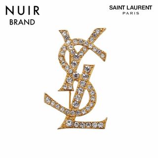 サンローラン(Saint Laurent)のイヴ・サンローラン YSL YSLロゴ ラインストーン ブローチ(ブローチ/コサージュ)