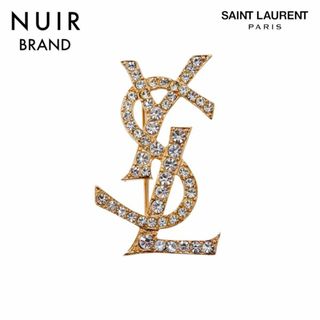 サンローラン(Saint Laurent)のイヴ・サンローラン YSL YSLロゴ ラインストーン ブローチ(ブローチ/コサージュ)