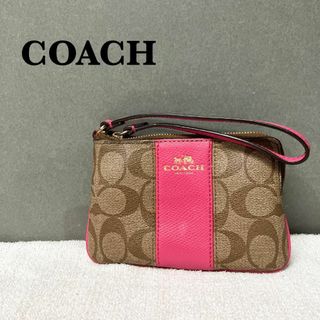 コーチ(COACH)の美品✨COACH コーチハンドバッグトートバッグブラウン茶ピンクシグネチャー総柄(トートバッグ)