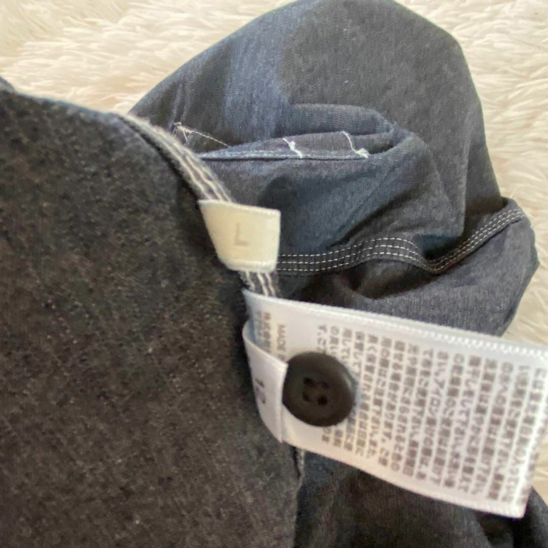 GU(ジーユー)の完売品✨ジーユー　シャツ　デニムオーバーサイズワークシャツ　5分袖　デニム メンズのトップス(シャツ)の商品写真