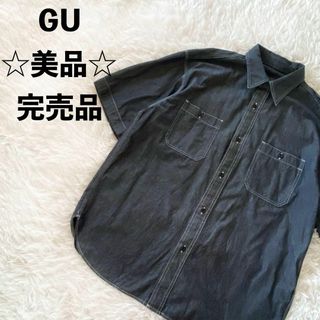 GU - 完売品✨ジーユー　シャツ　デニムオーバーサイズワークシャツ　5分袖　デニム