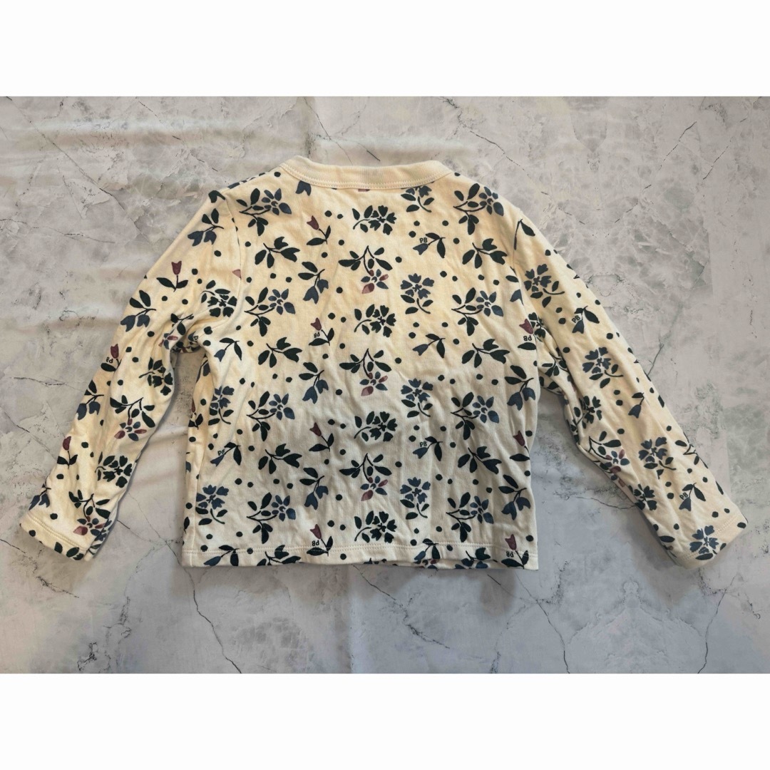 PETIT BATEAU(プチバトー)のプチバトー　植物柄カーディガン キッズ/ベビー/マタニティのキッズ服女の子用(90cm~)(カーディガン)の商品写真