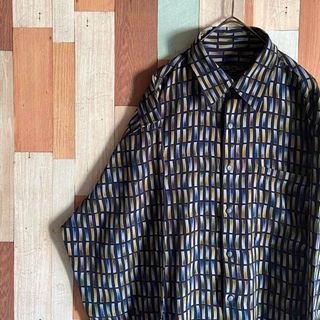 サンタモニカ(Santa Monica)の90s 00s vintage 国産 古着 総柄シャツ マルチカラー y2k(シャツ/ブラウス(長袖/七分))