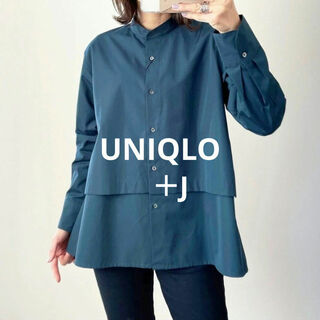 UNIQLO - UNIQLO ＋J　コラボ　スーピマコットンシャツジャケット　ブルー　Mサイズ