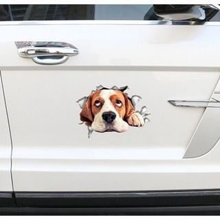 【期間限定ＳＡＬＥ】　シール　３Ｄ　ステッカー　車用　カー用品　犬　癒し　面白い(車外アクセサリ)