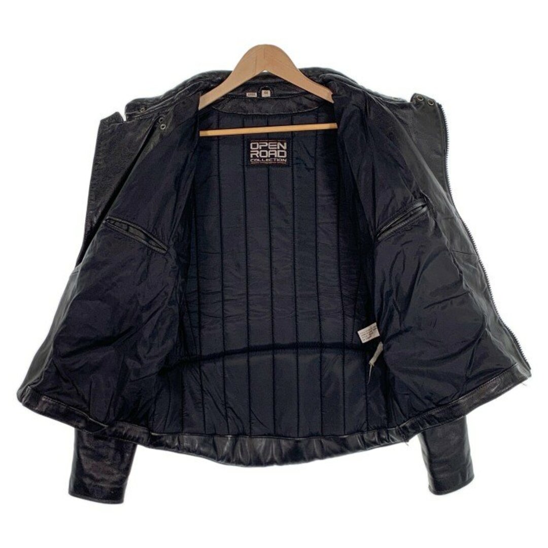 80-90's OPEN ROAD オープンロード パテッド ライダースジャケット ブラック KOREA 長渕剛 Size 44 メンズのジャケット/アウター(レザージャケット)の商品写真