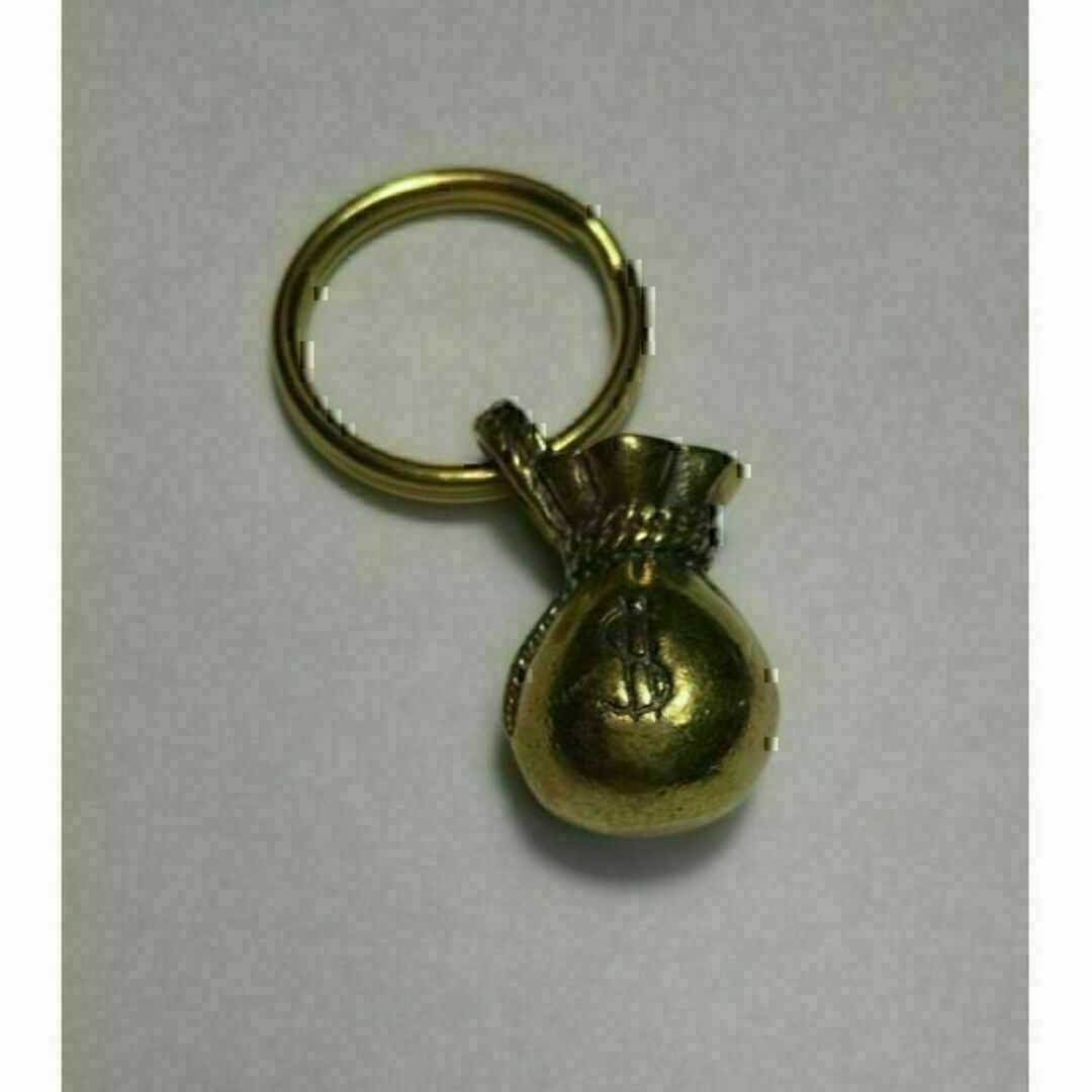 ドル袋 真鍮 brass チャーム キーホルダー ペンダントトップ 開運 金運 メンズのファッション小物(キーホルダー)の商品写真
