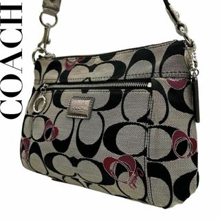 コーチ(COACH)のCOACH コーチ　s82　斜め掛け　ポピー　ショルダーバッグ　キャンバス　黒(ショルダーバッグ)