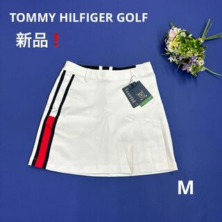 トミーヒルフィガー(TOMMY HILFIGER)の新品❗️トミーヒルフィガーゴルフ　M スカート　フリル　プリーツ　ホワイト(ウエア)