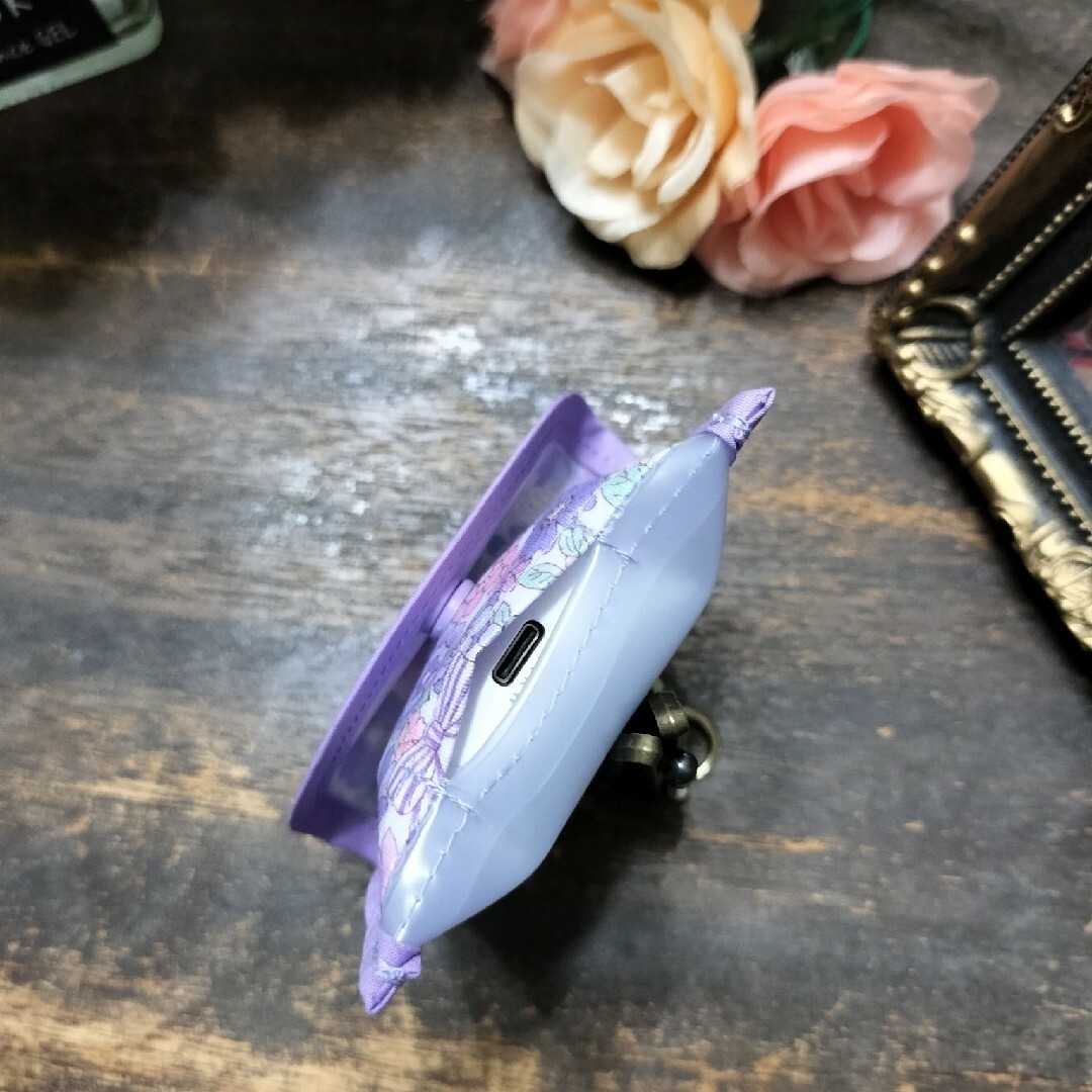 リボンと花　紫　GPSケース  BOTトーク キッズ/ベビー/マタニティの外出/移動用品(その他)の商品写真