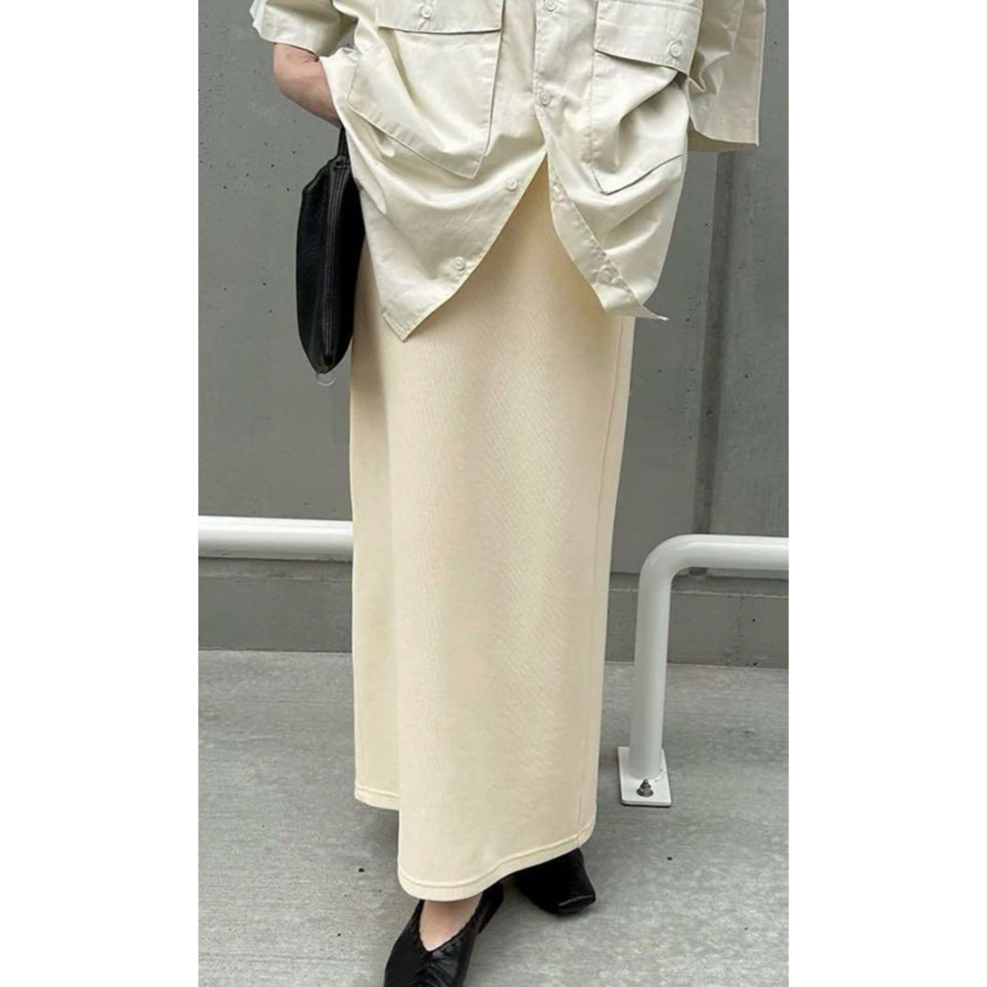 SELECT MOCA(セレクトモカ)の【未使用】SELECTMOCA セレクトモカ　アイボリー　リブタイトスカート レディースのスカート(ロングスカート)の商品写真