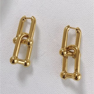 アンスリード(UN3D.)のSquare chain gold pierce No.190(ピアス)