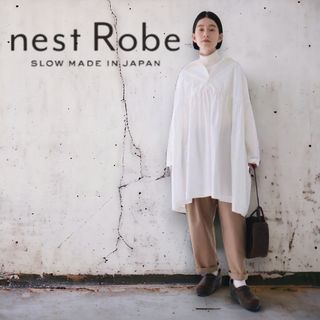 nest Robe - 【美品】ネストローブ　nest robe ワンピース　シャツ　チュニック　白