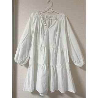 エイチアンドエム(H&M)のH&M ティアードチュニック　ティアードワンピース　コットン　綿100%(シャツ/ブラウス(長袖/七分))