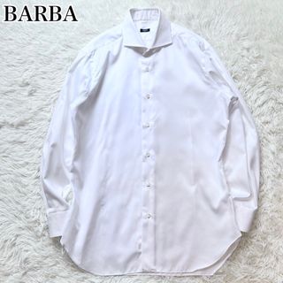 BARBA - BARBA ドレスシャツ ホリゾンタルカラー カッタウェイ ホワイト イタリア製