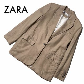 ザラ(ZARA)のザラ リネン テーラードジャケット ベージュ 春夏 アウター メンズ シングル(テーラードジャケット)