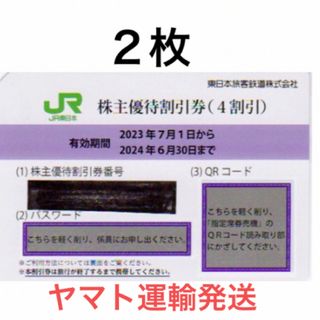 ジェイアール(JR)の2枚🚅JR東日本株主優待割引券🚅No.Q1(鉄道乗車券)