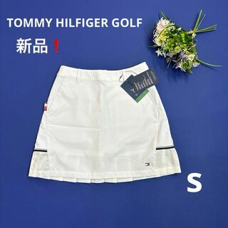 トミーヒルフィガー(TOMMY HILFIGER)の新品❗️トミーヒルフィガーゴルフ　S スカート　フリル　プリーツ　ホワイト(ウエア)