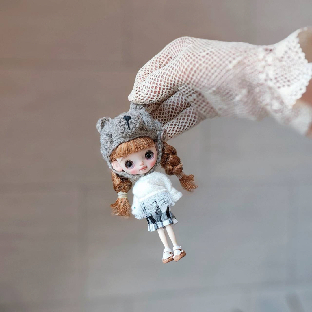 お迎え決まりました！カスタムプチブライス　タティアンナブラック ハンドメイドのぬいぐるみ/人形(人形)の商品写真