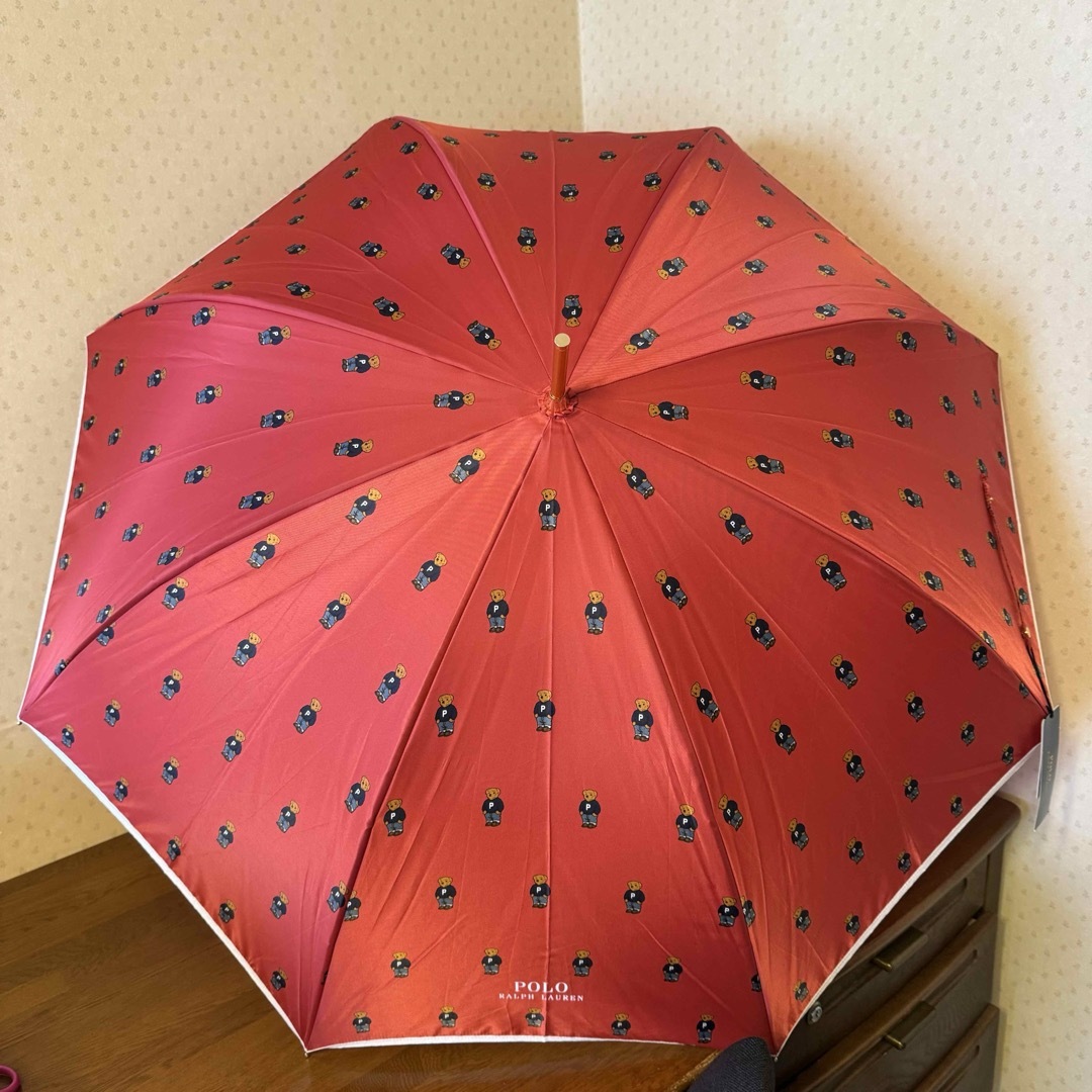 定番のお歳暮 ラルフローレン☆軽量☆クマ3段折りたたみ雨傘(レッド 定番のお歳暮 ラルフローレン☆軽量☆クマ3段折りたたみ雨傘(レッド