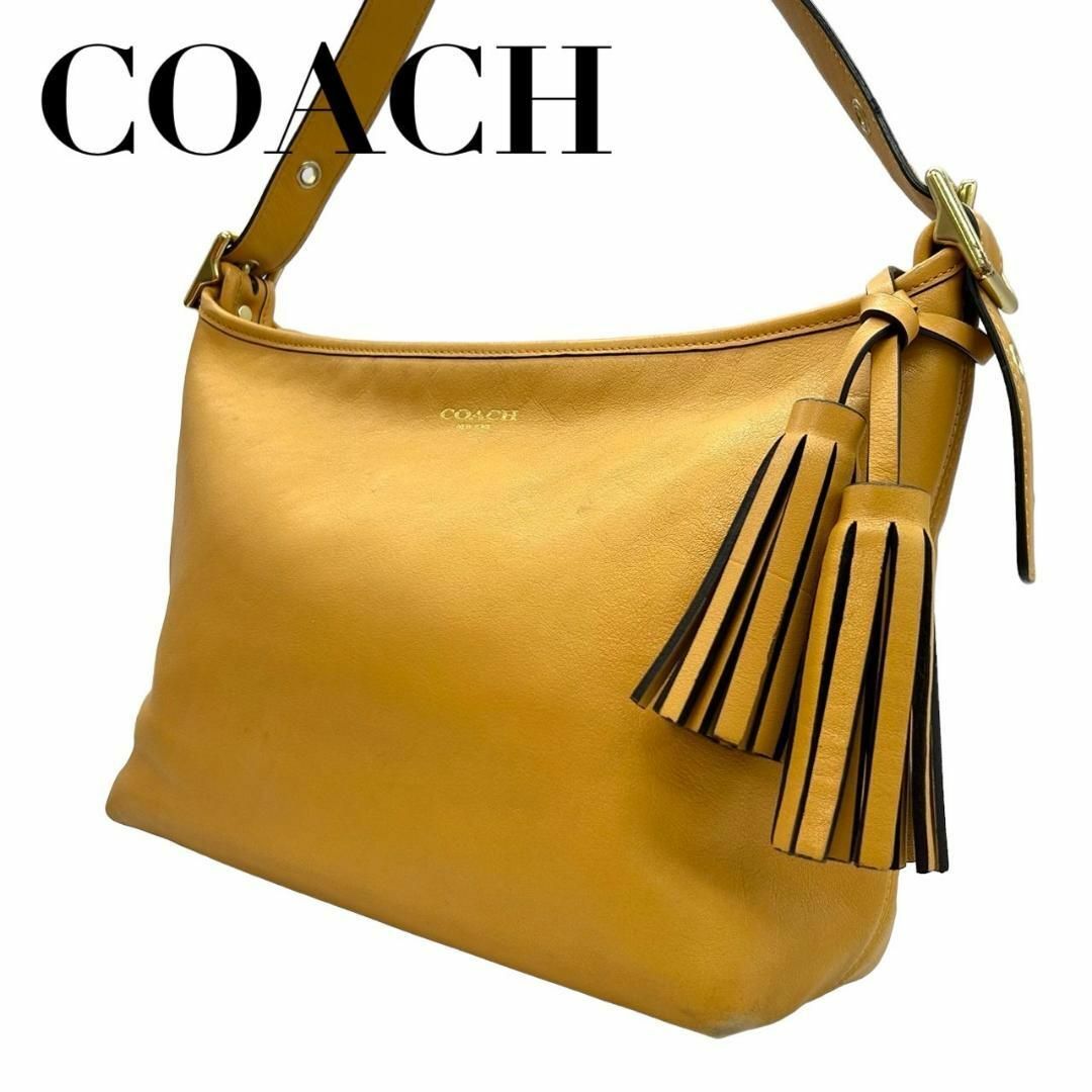 COACH(コーチ)のCOACH コーチ　s77　斜め掛け　25355　ショルダーバッグ　レザー　黄色 レディースのバッグ(ショルダーバッグ)の商品写真