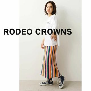 ロデオクラウンズ(RODEO CROWNS)のRODEO CROWNS ロデオクラウンズ　ロング　スカート　ニット ストライプ(ロングスカート)