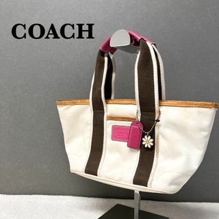 コーチ(COACH)のレア✨COACH コーチハンドバッグトートバッグオフホワイトブラウン(トートバッグ)