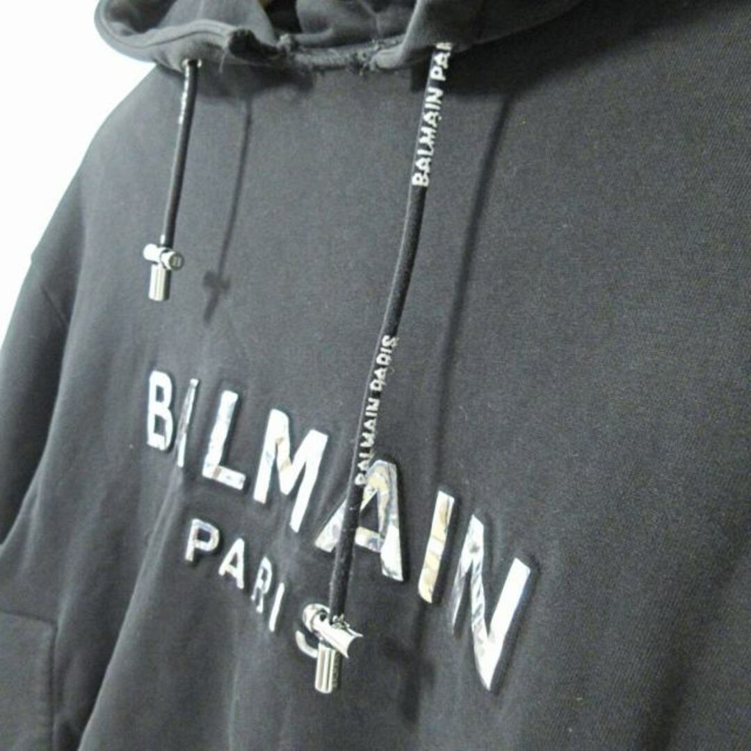 BALMAIN(バルマン)のバルマン プルオーバー 立体ロゴ パーカー スウェット フーディ ショート丈 S レディースのトップス(パーカー)の商品写真