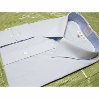 イージーケア 5L 49-50 90 ブルー 水色 大きいサイズ ワイシャツ(シャツ)