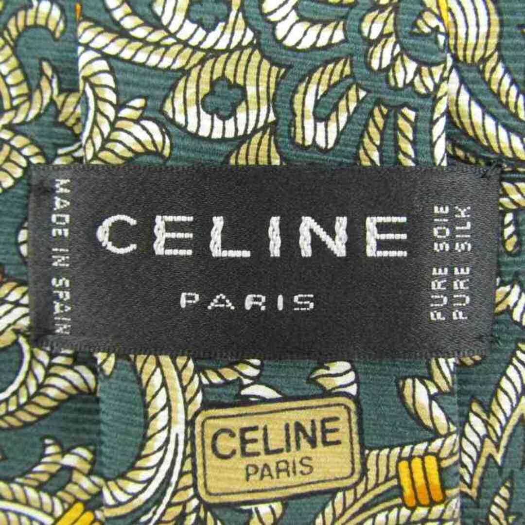 celine(セリーヌ)のセリーヌ ブランド ネクタイ 総柄 花柄 シルク スペイン製 PO  メンズ グリーン CELINE メンズのファッション小物(ネクタイ)の商品写真