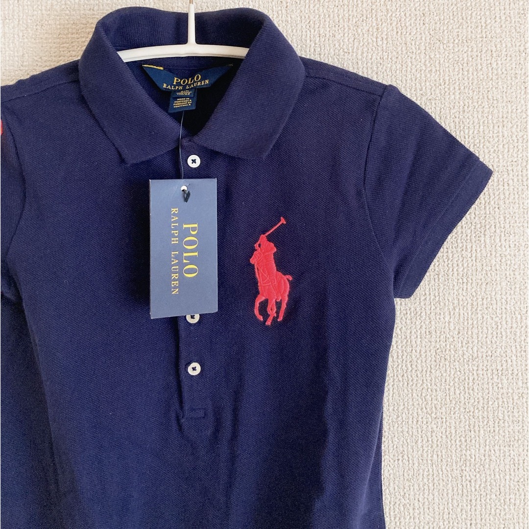 Ralph Lauren(ラルフローレン)の新品タグ付き ラルフローレン 半袖 ポロ ワンピース 130 女の子 キッズ/ベビー/マタニティのキッズ服女の子用(90cm~)(ワンピース)の商品写真