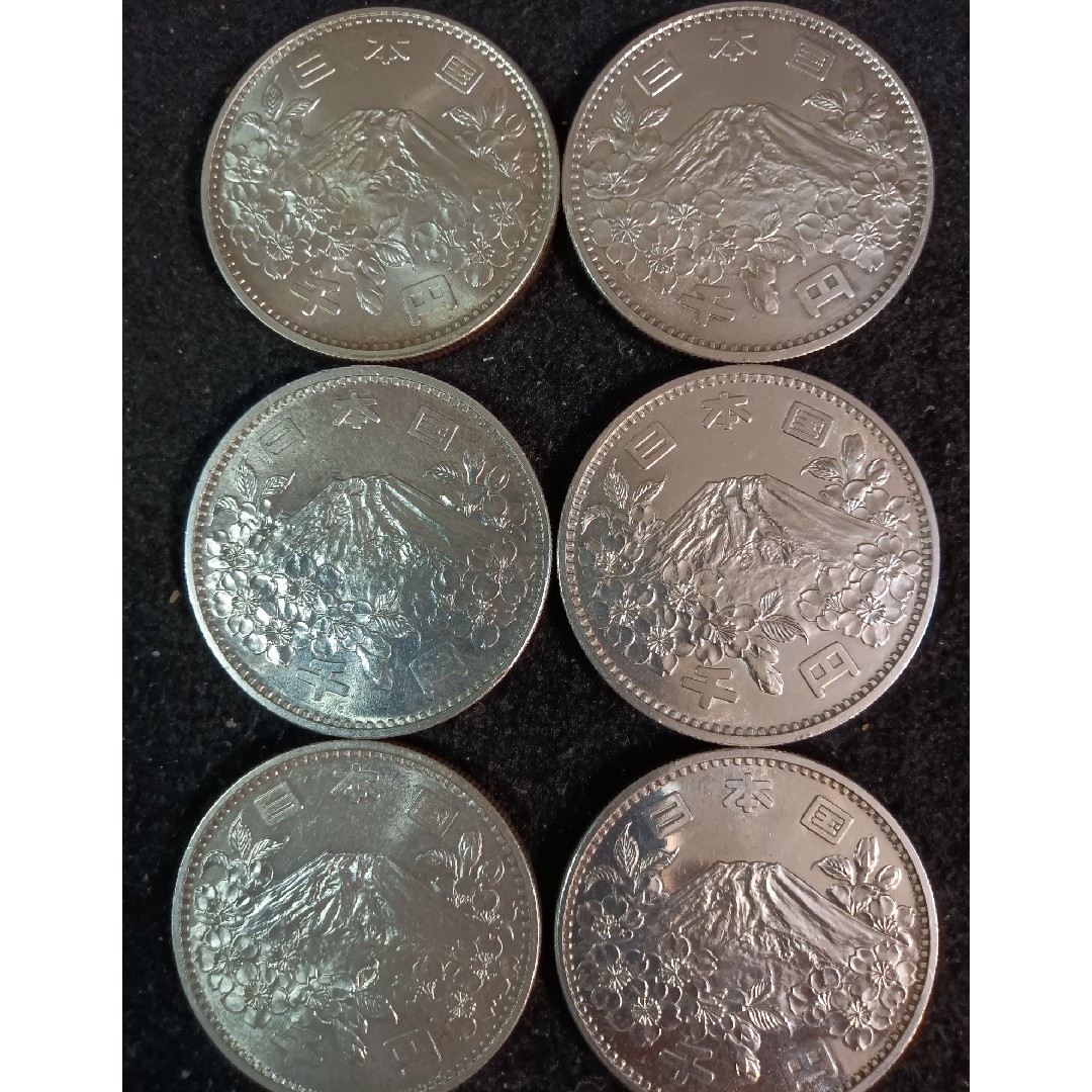 銀貨　東京オリンピック1.000円銀貨　silver925　汚れ少なく綺麗 ６枚 エンタメ/ホビーの美術品/アンティーク(金属工芸)の商品写真