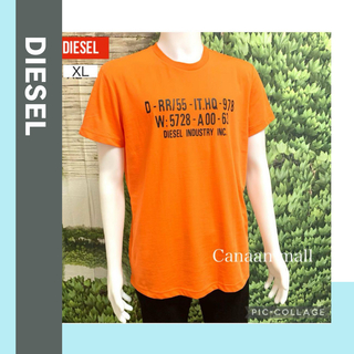 ディーゼル(DIESEL)の【未使用 XL】DIESEL T-DIEGO-S2背面ロゴ入りT半袖オレンジ(Tシャツ/カットソー(半袖/袖なし))