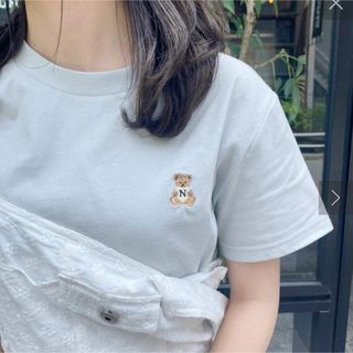 NICE CLAUP - NICE CLAUP くま刺しゅうTee 半袖 Tシャツ