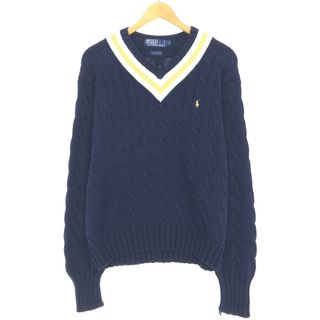 ラルフローレン(Ralph Lauren)の古着 ラルフローレン Ralph Lauren POLO by Ralph Lauren チルデンニットセーター メンズL /eaa440306(ニット/セーター)