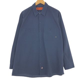 ディッキーズ(Dickies)の古着 ディッキーズ Dickies 長袖 ワークシャツ メンズXL /eaa444070(シャツ)