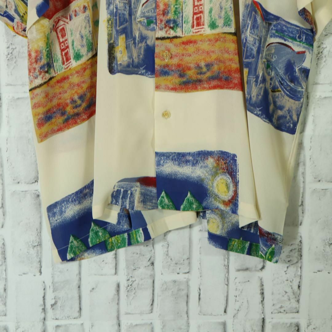 【おしゃれコーデ】総柄シアーオープンカラーシャツ ポリシャツ キャンバスデザイン メンズのトップス(シャツ)の商品写真