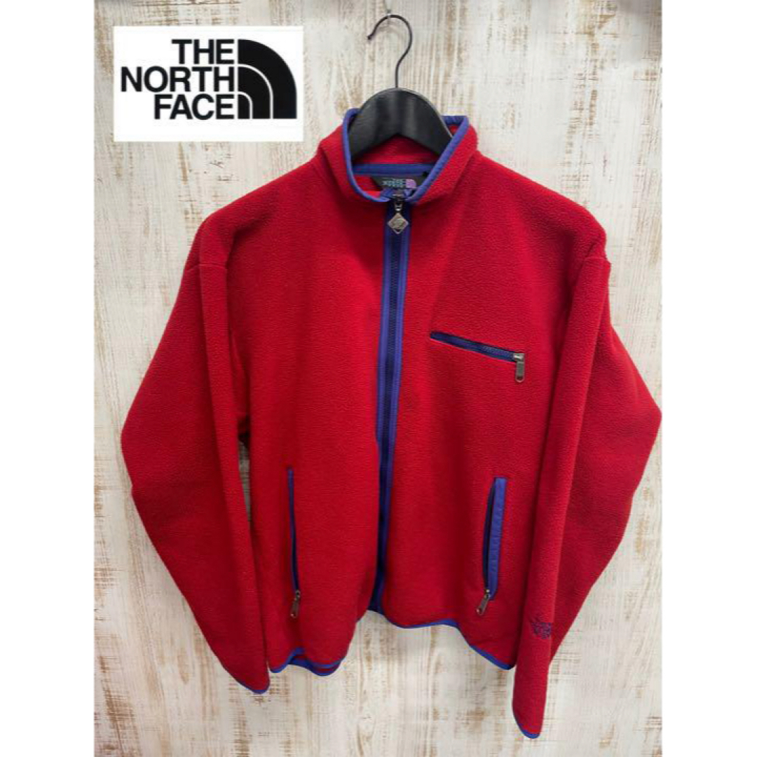 THE NORTH FACE(ザノースフェイス)のノースフェイス　フリース　オールド　旧紫タグ　赤　M　秋冬　ビンテージ メンズのジャケット/アウター(マウンテンパーカー)の商品写真