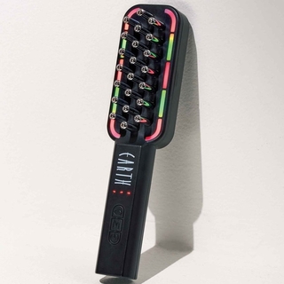 LED＆振動機能つき EMS電気ブラシ(ヘアブラシ/クシ)